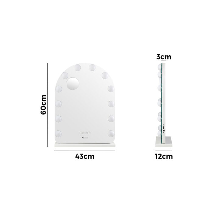 Oikiture LED Arched Makeup Mirror Bluetooth 61x43cm - Image 7