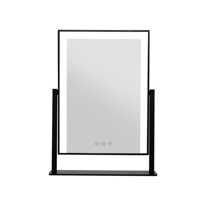 Embellir Makeup Mirror 25x30cm Hollywood Vanity with LED Light Rotation Black - Image 3