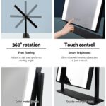 Embellir Makeup Mirror 25x30cm Hollywood Vanity with LED Light Rotation Black - Image 6