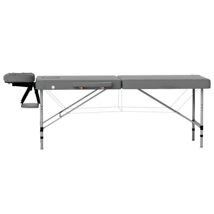 Zenses Massage Table 55cm Portable 2 Fold Aluminium Beauty Bed Grey - Image 3