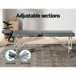Zenses Massage Table 55cm Portable 2 Fold Aluminium Beauty Bed Grey - Image 6