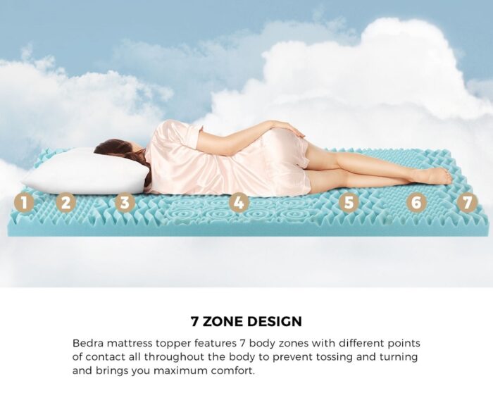 Bedra Cool Gel Memory Foam Mattress Topper 7-Zone 8CM Double - Image 6