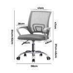 Oikiture Mesh Office Chair Foam Seat White - Image 6