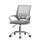 Oikiture Mesh Office Chair Foam Seat White - Image 7