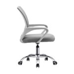Oikiture Mesh Office Chair Foam Seat White - Image 3