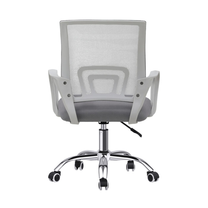 Oikiture Mesh Office Chair Foam Seat White - Image 8