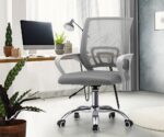 Oikiture Mesh Office Chair Foam Seat White - Image 10