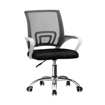 Oikiture Mesh Office Chair Foam Seat White&Black