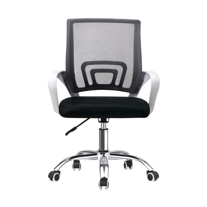 Oikiture Mesh Office Chair Foam Seat White&Black - Image 9