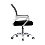 Oikiture Mesh Office Chair Foam Seat White&Black - Image 4
