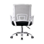 Oikiture Mesh Office Chair Foam Seat White&Black - Image 7