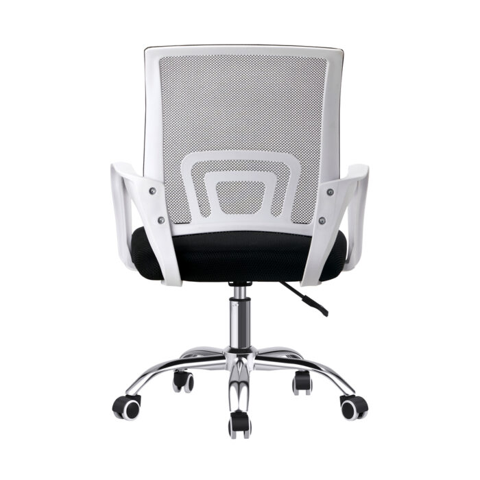 Oikiture Mesh Office Chair Foam Seat White&Black - Image 7