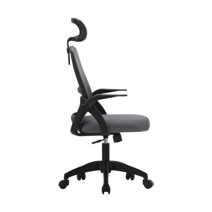 Oikiture Ergonomic Office Chair Back Support Dark Grey&Black - Image 2