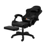 Oikiture Racing Gaming Chair 7 RGB LED 8 Points Massage Black - Image 4