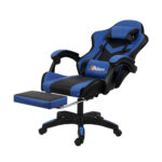 Oikiture Racing Gaming Chair 7 RGB LED 8 Points Massage Black&Blue - Image 4