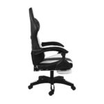 Oikiture Racing Gaming Chair 7 RGB LED 8 Points Massage Black&White - Image 6