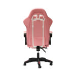 Oikiture Racing Gaming Chair 7 RGB LED 8 Points Massage Pink&White - Image 6