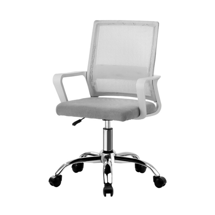 Oikiture Mesh Office Chair Executive Computer Seat White - Image 7