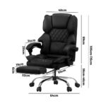 Oikiture Massage Office Chair PU Footrest Black - Image 6