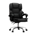 Oikiture Massage Office Chair PU Leather Black