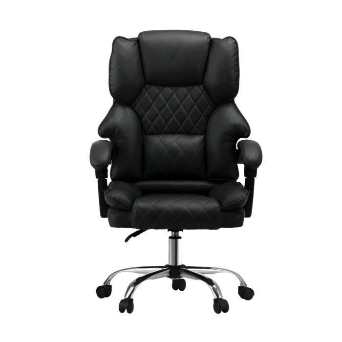 Oikiture Massage Office Chair PU Leather Black - Image 7