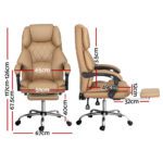 Artiss Executive Office Chair Leather Footrest Espresso - Image 2