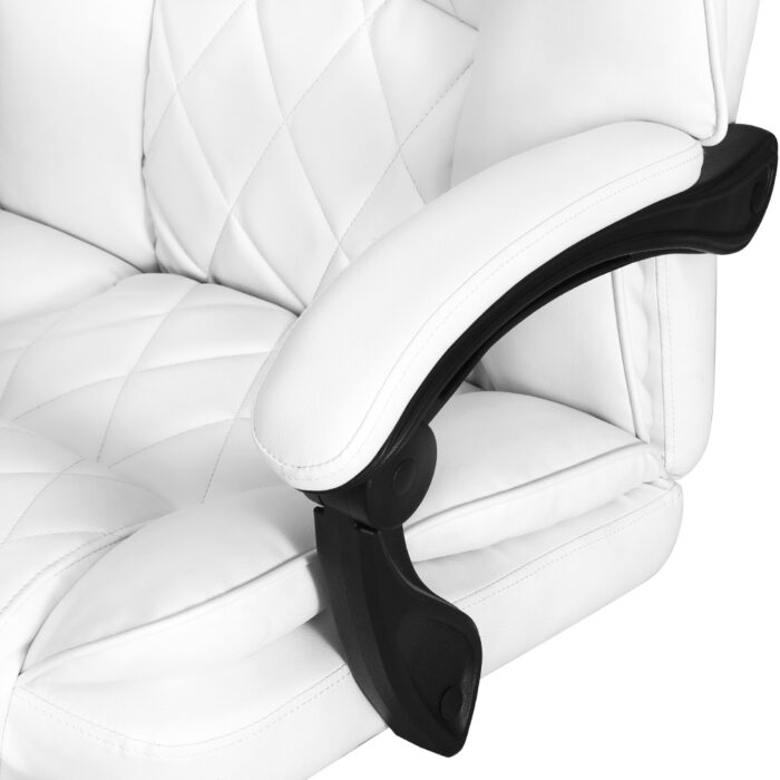 Artiss Executive Office Chair Leather Footrest White - Image 4