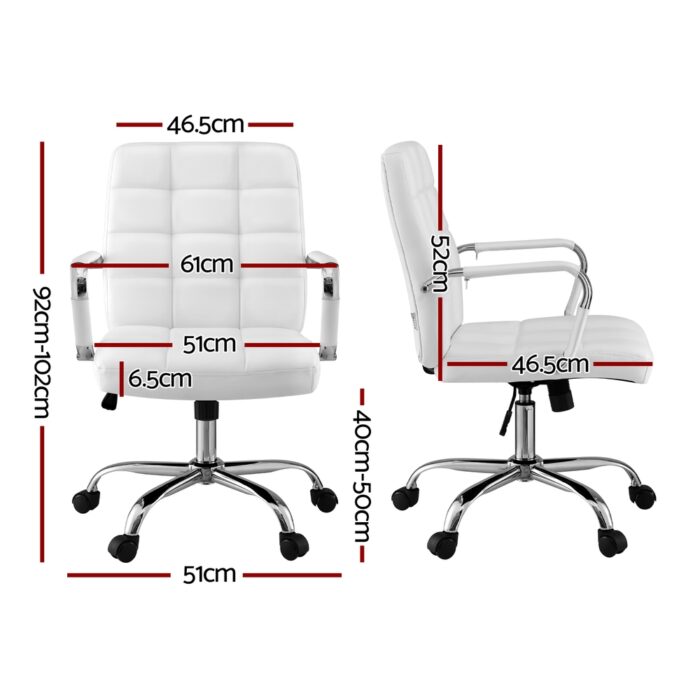 Artiss Office Chair Seat PU Work Computer Desk Chairs - Image 2