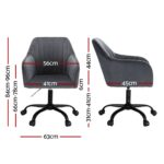 Artiss Office Chair Velvet Seat Dark Grey - Image 2
