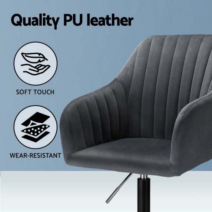 Artiss Office Chair Velvet Seat Dark Grey - Image 5