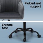 Artiss Office Chair Velvet Seat Dark Grey - Image 6