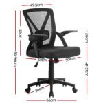 Artiss Mesh Office Chair Mid Back Black - Image 2