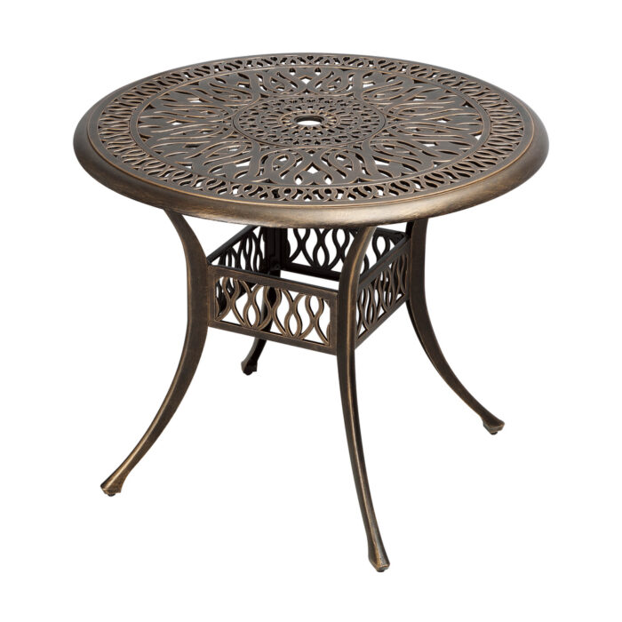 Livsip Garden Table Bronze Cast Aluminium Dining Table 75cm - Image 4