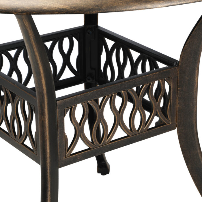 Livsip Garden Table Bronze Cast Aluminium Dining Table 75cm - Image 6