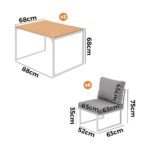 Livsip 6 Seater Outdoor Dining Sofa Set with Cushions White - Image 4