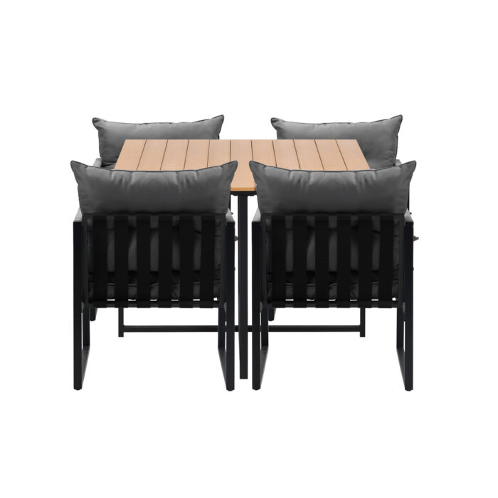 Livsip 5PCS Outdoor Dining Set Garden Table Chairs with Cushions - Image 7