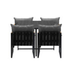 Livsip Outdoor Dining Set Black Table 4 Seater - Image 9