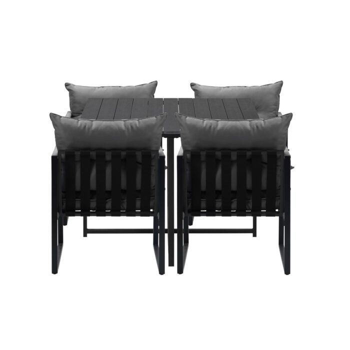 Livsip 5PCS Outdoor Dining Set Garden Table Sofa Chairs with Cushions - Image 9