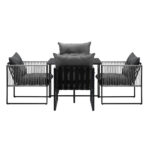 Livsip 5PCS Outdoor Dining Set Garden Table Sofa Chairs with Cushions - Image 3