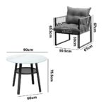 Livsip 5PCS Outdoor Dining Set Round Table PE Wicker Chairs - Image 3