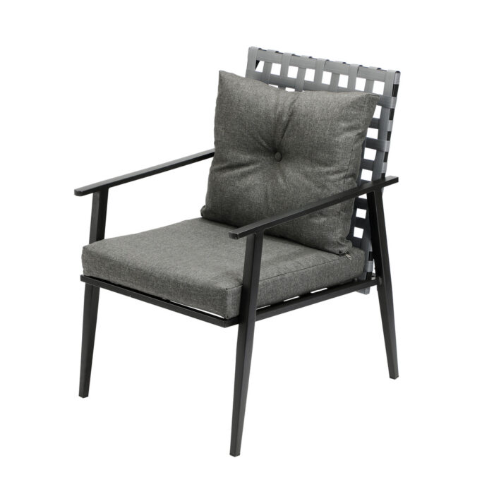 Livsip Outdoor Dining Set 4 Seater Marble Table Rattan Armchair - Image 3