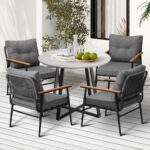 Livsip Outdoor Dining Set 5PCS Garden Lounge Setting - Image 4