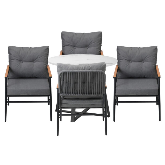 Livsip Outdoor Dining Set 5PCS Garden Lounge Setting - Image 6