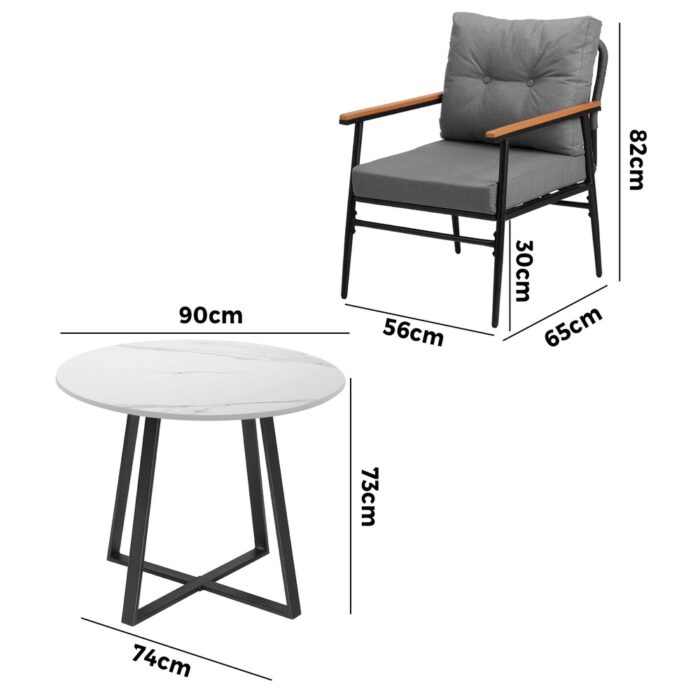 Livsip Outdoor Dining Set 5PCS Garden Lounge Setting - Image 3