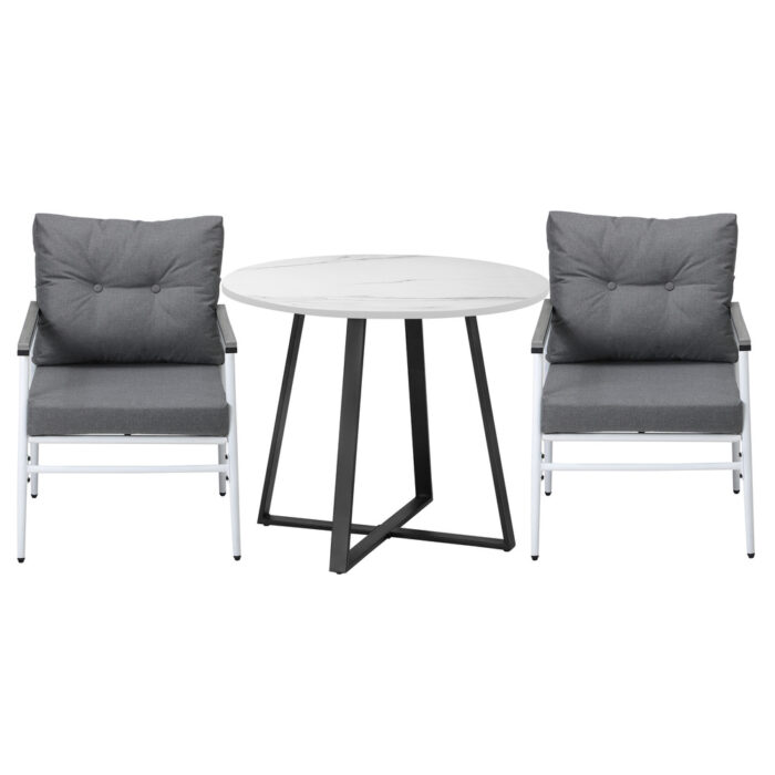 Livsip Outdoor Dining Set 2 Seater Marble Table - Image 5