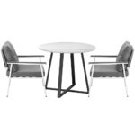 Livsip Outdoor Dining Set 2 Seater Marble Table - Image 4