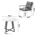 Livsip Outdoor Dining Set 4 Seater Marble Table - Image 4