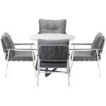 Livsip Outdoor Dining Set 4 Seater Marble Table - Image 6