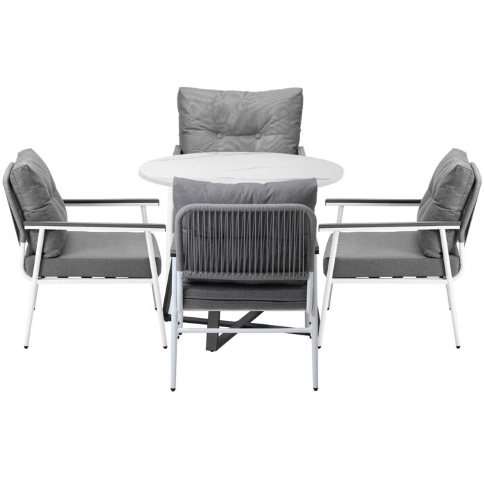 Livsip Outdoor Dining Set 4 Seater Marble Table - Image 6