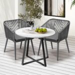 Livsip 3x Outdoor Dining Set Sintered Stone Table Bistro Set - Image 7